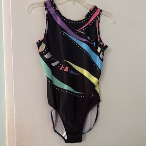 Colorful Striped Plum Leotard